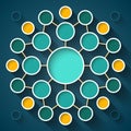 Abstract infographics symmetrical colorful circles