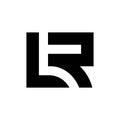 Abstract initial letter LR RL logo, minimal logo design template, vector alphabet symbol with black and white col