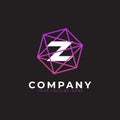 Abstract Initial Letter Z Inside Linked Polygon Connect Network Logo. Usable for Business and Technology Logos. Flat Vector Logo Royalty Free Stock Photo