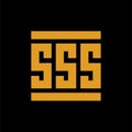 Abstract initial SSS logo, flat logo design template vector Royalty Free Stock Photo