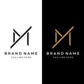 Abstract initial template logo minimalist letter M element.Symbol of modern, elegant, unique and luxurious geometry.Design for