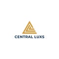 The abstract initials of the CL or LC logo are unique triangles in gold color