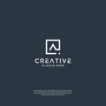 Abstract initials A with square logo design inspiration
