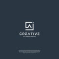 Abstract initials A with square logo design template