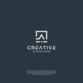 Abstract initials A with square logo design vector