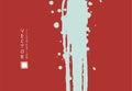 Abstract ink background. Chinese calligraphy art style, blue paint stroke texture on red paper. Royalty Free Stock Photo