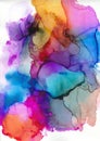 Abstract ink background, multicoloured gradient art, watercolour washe, alcohol ink