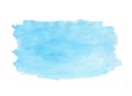 Abstract texture brush ink background blue aquarel watercolor splash hand paint on white background