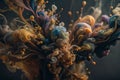 Abstract ink explosion in dark studio Royalty Free Stock Photo
