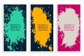 Abstract ink splatter grunge banners set Royalty Free Stock Photo