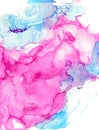 Abstract ink stains pink with blue Royalty Free Stock Photo