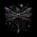 Abstract insect girl ballerina in space galaxy universe AI generated illustration