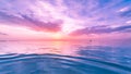 Inspirational calm sea with sunset sky. Meditation ocean and sky background. Colorful horizon over the water Royalty Free Stock Photo