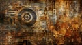 Abstract integration of ancient greek patterns in a contemporary fusion for a harmonious interplay