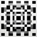 Abstract Interactive Artwork: Black And White Square Pattern With Trapped Emotions