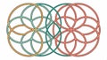 Abstract interconnected circles pattern design multiple layers vector design Generative AI Royalty Free Stock Photo