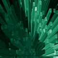Green emerald background. Rectangular blocks execution in perspective.