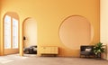 Abstract interior design.living area and bedroom with architectural elements Royalty Free Stock Photo