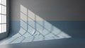 Abstract interior with dramatic window light casting geometric shadows Royalty Free Stock Photo