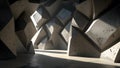 Polygonal Interior with Sunlight and Shadow Play abstract Royalty Free Stock Photo