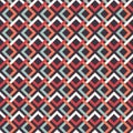 Abstract interlace vintage retro geometric isometric seamless pattern background
