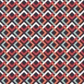 Abstract interlace vintage retro geometric isometric seamless pattern background