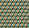 Abstract interlace vintage retro geometric isometric seamless pattern background