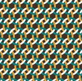 Abstract interlace vintage retro geometric isometric seamless pattern background