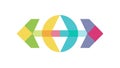 Abstract Interlocking Arrows Integration Icon, vector design Generative AI Royalty Free Stock Photo
