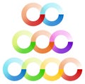 Abstract interlocking circles element set with 3 variation 2, 3 Royalty Free Stock Photo