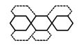 Abstract Interlocking Dashed Hexagonal Cells, vector design Generative AI Royalty Free Stock Photo