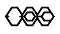 Abstract Interlocking Geometric Shapes Vector Element, Connection Symbol, vector design Generative AI Royalty Free Stock Photo