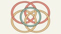 Abstract Interlocking Rings Art Pattern, vector design Generative AI Royalty Free Stock Photo