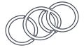 Abstract Interlocking Rings, Harmony and Unity, vector design Generative AI Royalty Free Stock Photo