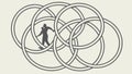 Abstract Interlocking Rings Pattern Vector Design, vector design Generative AI Royalty Free Stock Photo