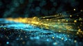 Illuminated Fiber Optic Strands: Connecting the Future with Light and Sparkle Royalty Free Stock Photo