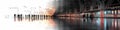 An abstract interpretation of a bustling railway station.