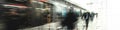 An abstract interpretation of a bustling railway station.