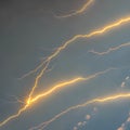 An abstract interpretation of a lightning bolt, with textured and patterned shapes resembling the electric energy of a lightning Royalty Free Stock Photo