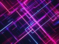 Abstract Intersecting Neon Lines in Pink and Blue