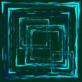 Abstract intersection of heavenly blue rectangular curly objects