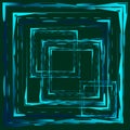 Abstract intersection of heavenly blue rectangular curly objects