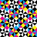 Abstract intersections pyramid CMYK plaid impression Royalty Free Stock Photo