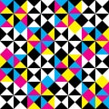 Abstract intersections pyramid CMYK plaid impression