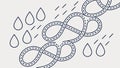 Abstract Intertwined Chain Pattern with Falling Water Drops, vector design Generative AI Royalty Free Stock Photo