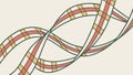 Abstract intertwined checkered ribbons in warm palette, vector design Generative AI Royalty Free Stock Photo