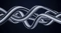 Abstract Intertwined Metallic Tubes on Dark Background Royalty Free Stock Photo