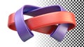 Abstract intertwined ribbon, colorful flowing design, decorative element png transparent image Generative AI