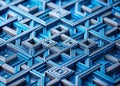 Abstract Interwoven Blue and White Geometric Pattern Modern Artistic TiltShift Design for Creative Backgrounds Posters Royalty Free Stock Photo
