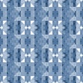 Abstract intricate white and blue seamless pattern